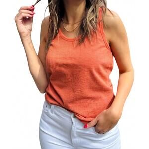 NEW MODODOC scoop neck tank in clay/white